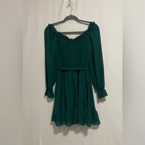 Elegant Long Sleeve Dress with Ruffle Detail